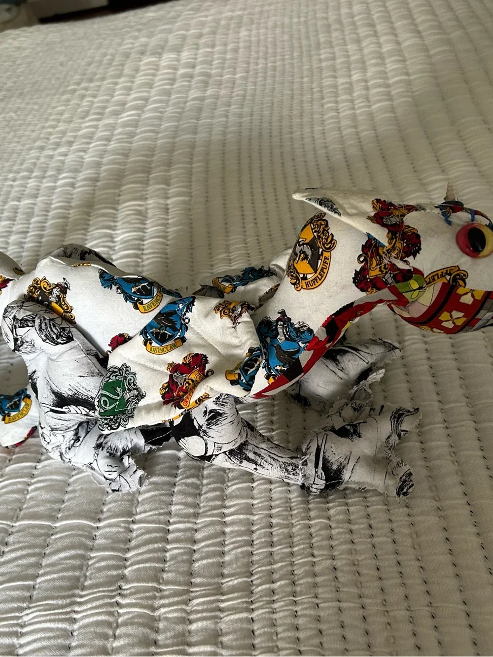 Harry Potter Crest Pattern Stuffed Dragon.